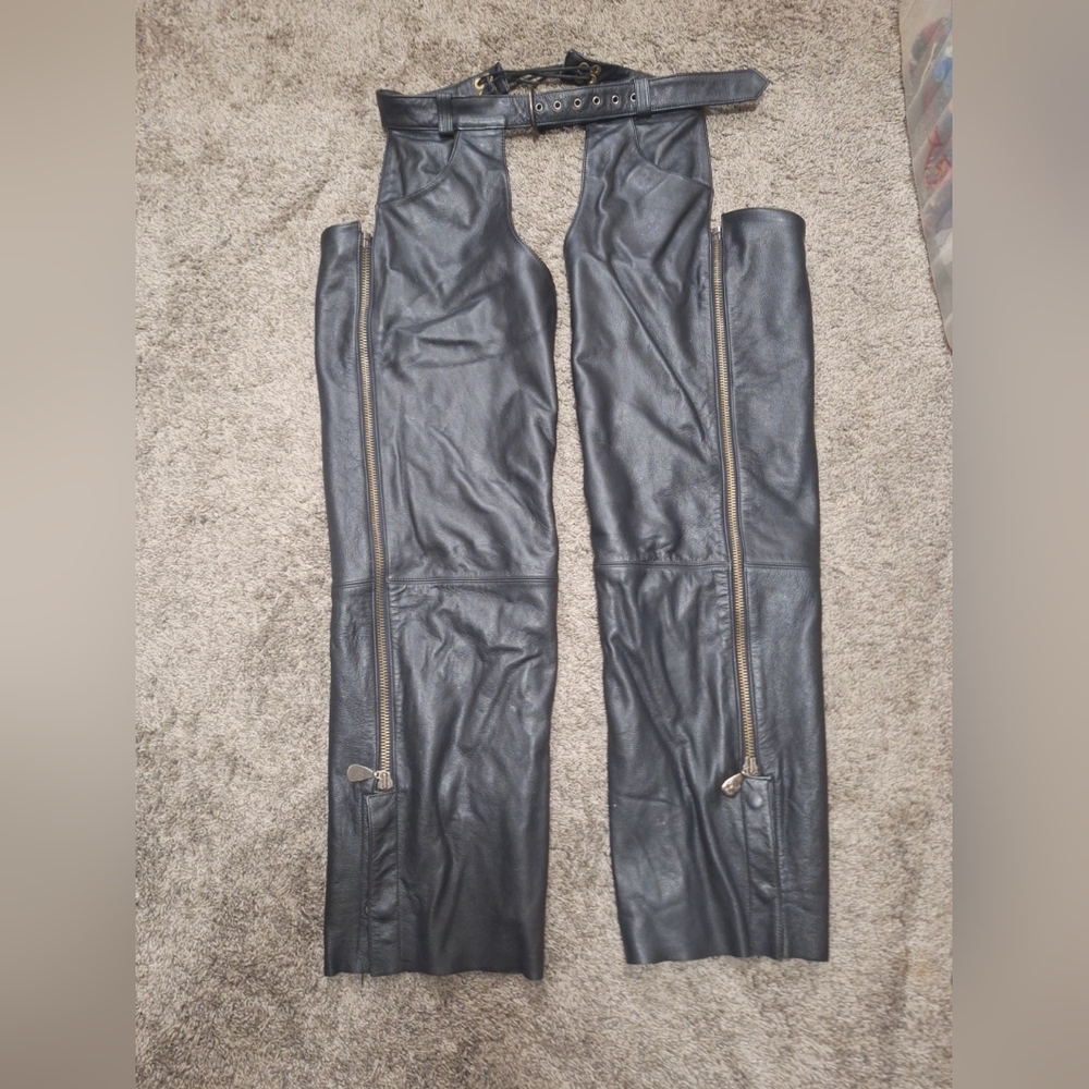 Harley-Davidson Leather Chaps Pants - L - Black